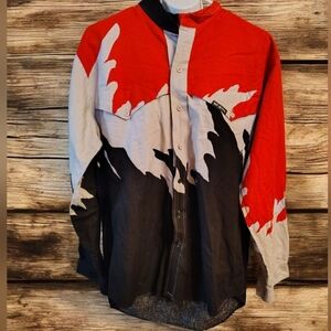 Bold Red and Black Men's Casual Shirt